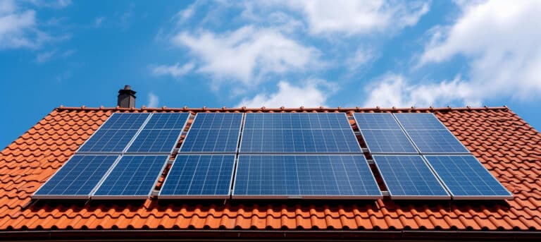 paneles solares en el techo